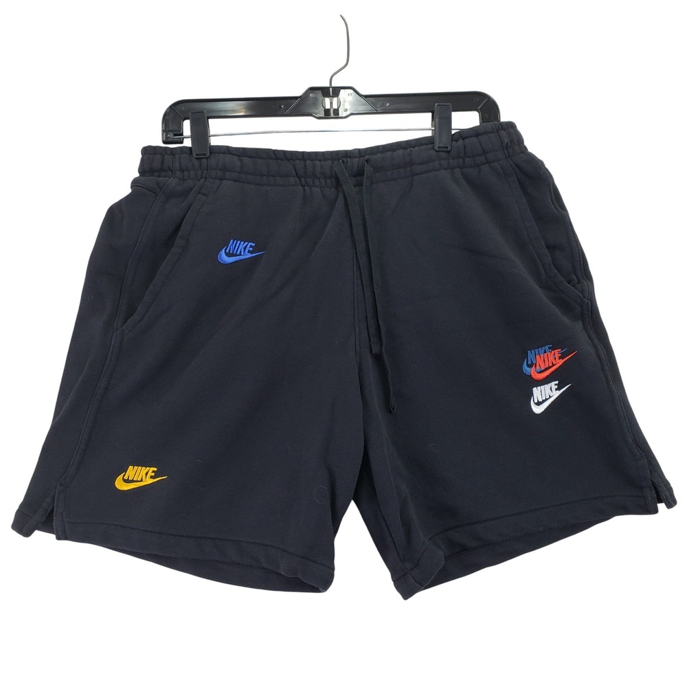 Nike Sportswear Essentials+ French Terry Multi-Logo Shorts Mens XL Black